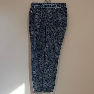 Michael Kors Blue Patterned Pull on Skinny Pants